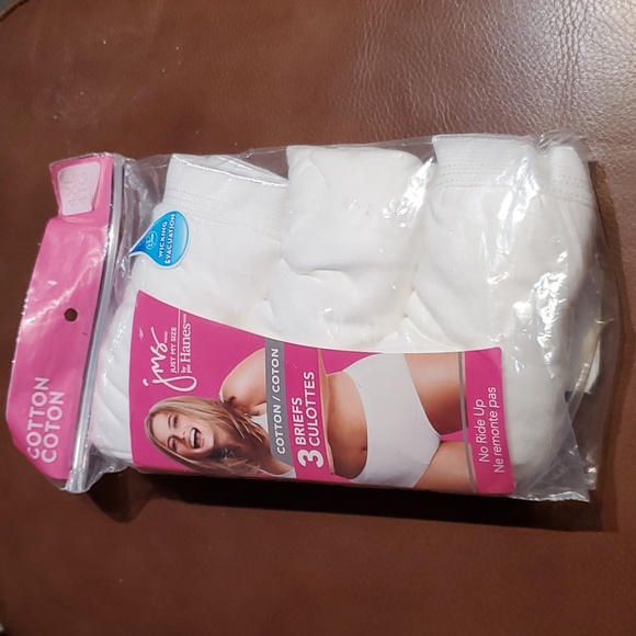 Hanes JMS Panties Briefs Just My Size cotton 3 pairs White NIP New Cool Women's - Picture 1 of 3